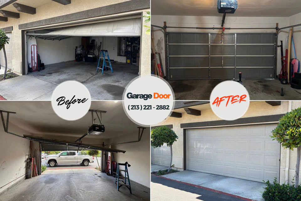 Before and after: garage door repair Summit, MS